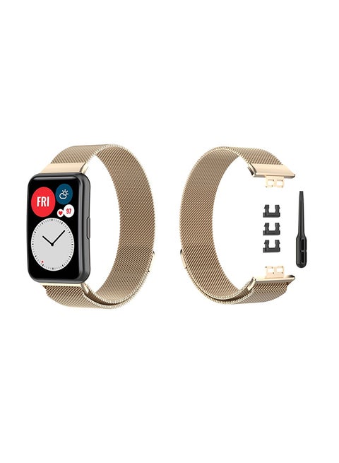 Stainless Steel Milanese Replacement Band For Huawei Watch Fit Gold/Black