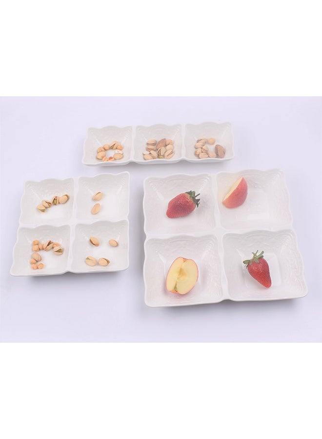 3-Piece Serving Dish Set White 25X20X30cm  - Image 1