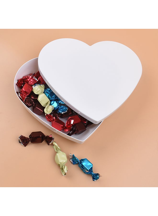 Heart Shaped Candy Gift Box White 19.8x16.8x4.2cm - Image 1