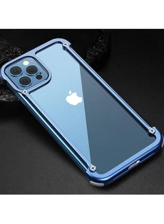 Bumper Case with Metal Frame Cover for Iphone 12 Pro Max Blue