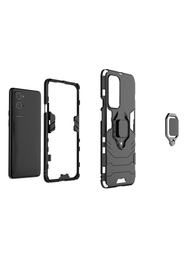 Protective Case Cover with Ring Holder for OnePlus 9 Pro Black/Grey - Image 2