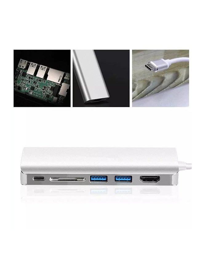 موزع USB C محمول مع 6 منافذ أبيض - Image 3