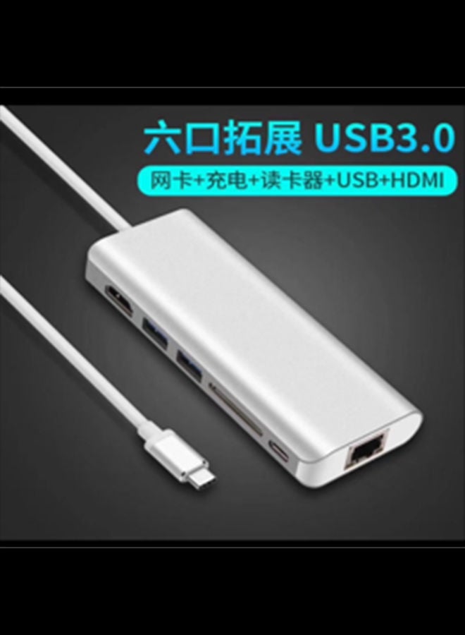 موزع USB C محمول مع 6 منافذ أبيض - Image 4
