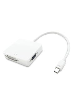 Generic 3 in 1 Display Port DP Male To HDMI DVI VGA Female Cable Adapter white  - Image 1