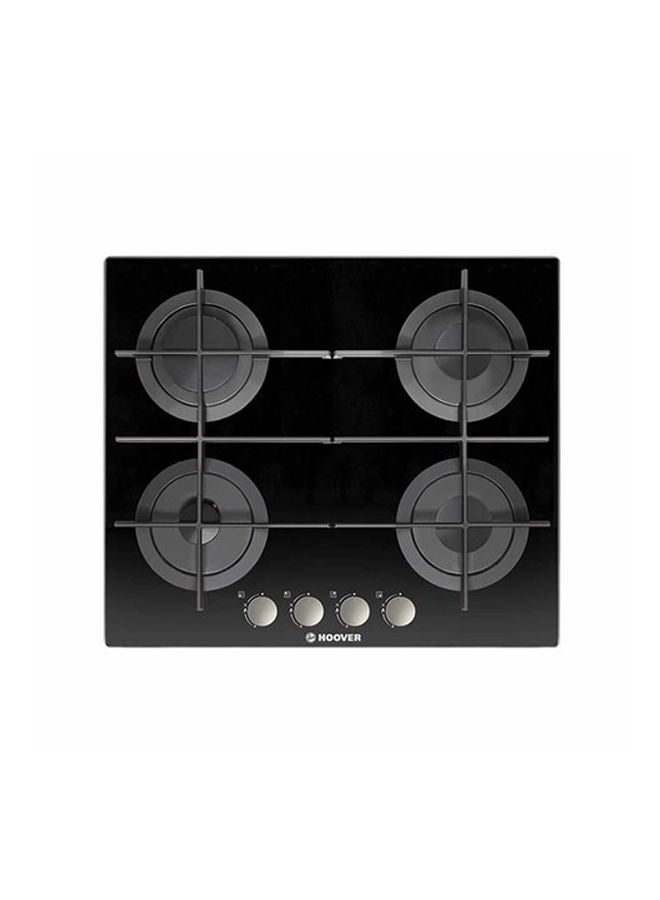 HOOVER Built-In Hob 60 x 60 cm 4 Gas Burners In Black Glass HGV64SMTCGBb-12 Black 