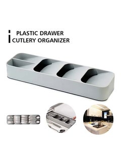 Generic Drawer Cutlery Organizer Tray Grey 11 x 39.6 x 5.5cm  - Image 1