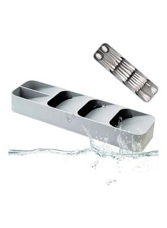 Generic Drawer Cutlery Organizer Tray Grey 11 x 39.6 x 5.5cm  - Image 2
