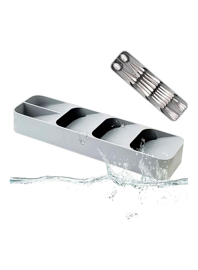 Generic Drawer Cutlery Organizer Tray Grey 11 x 39.6 x 5.5cm  - Image 2