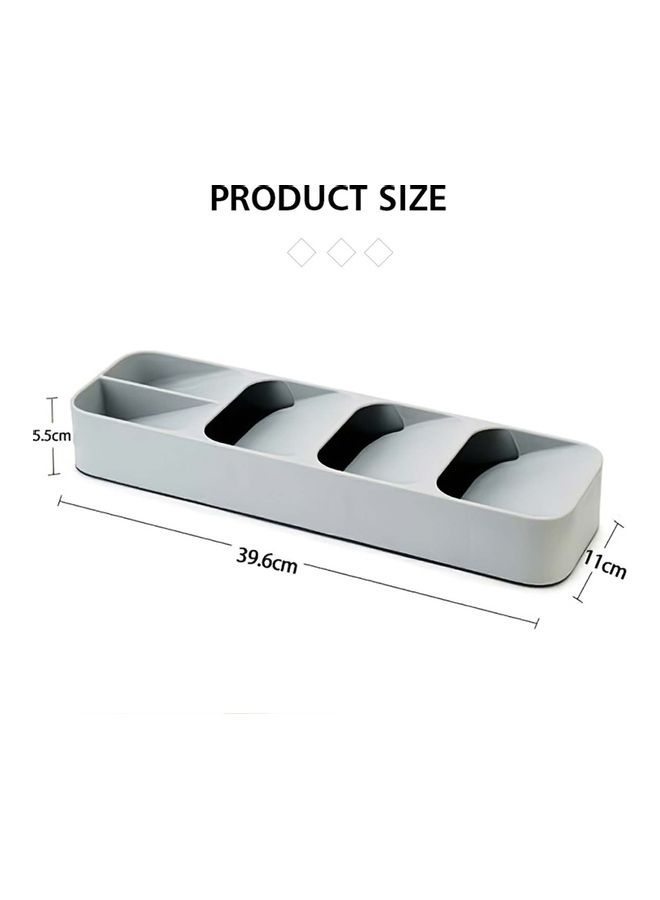 Generic Drawer Cutlery Organizer Tray Grey 11 x 39.6 x 5.5cm  - Image 3