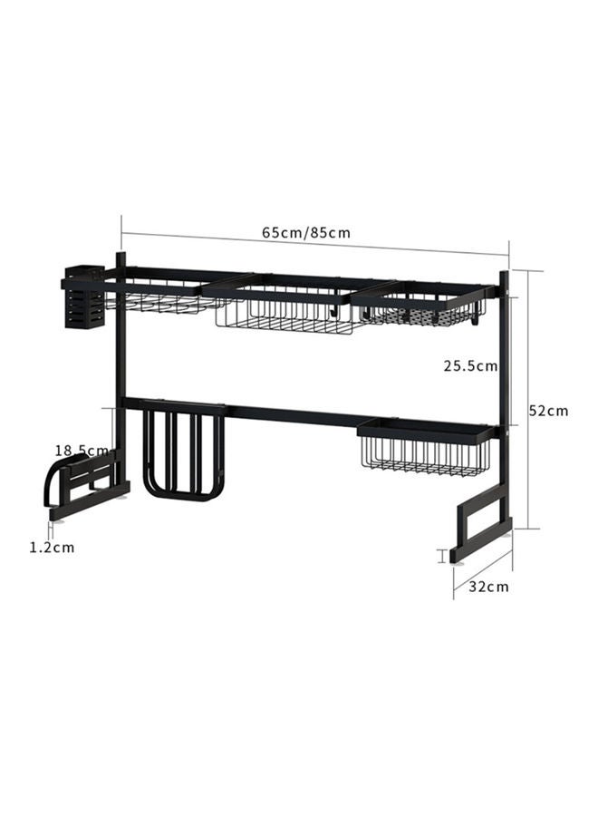 Generic Dish Drainer Drying Dryer Rack Black 65 x 52 x 32cm  - Image 1