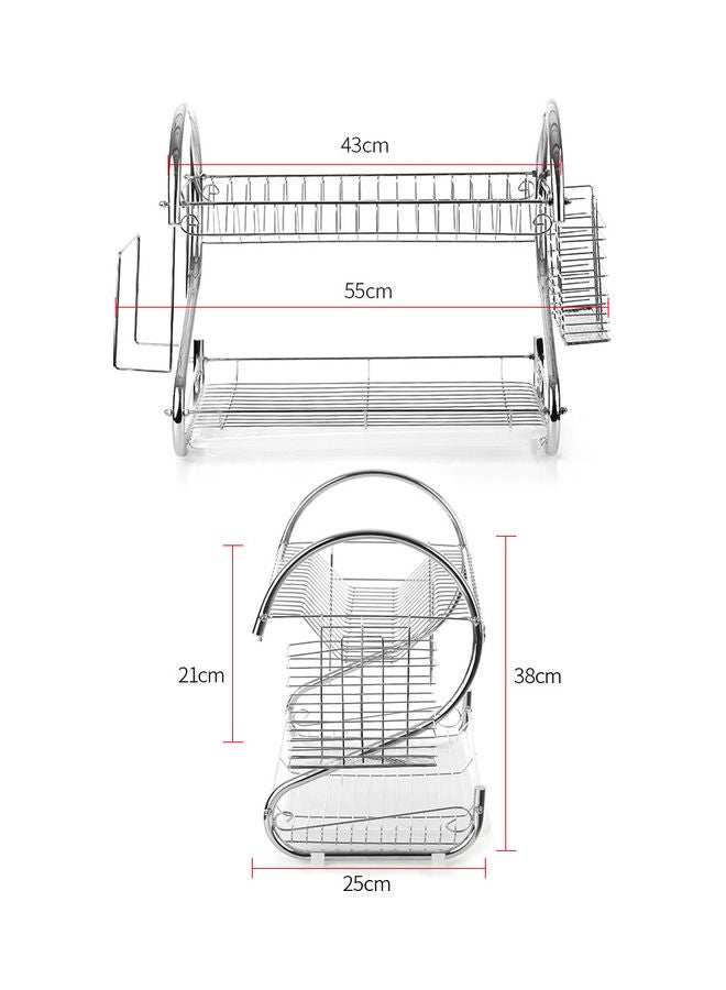 Bowl Storage Rack Silver 25 x 38 x 43cm - Image 3