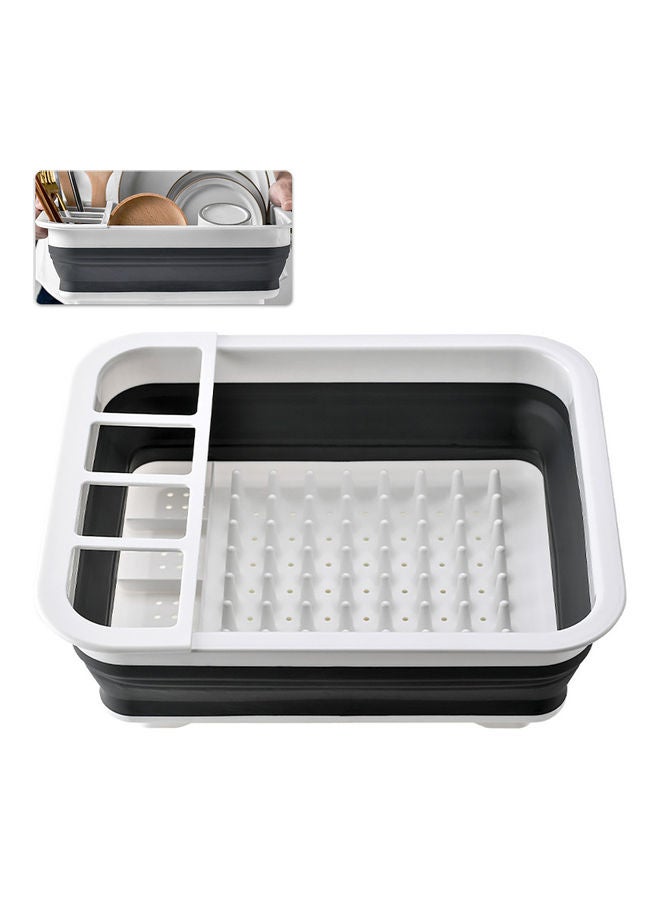 Generic Dish Drainer Collapsible Rack White/Black 320 x 360mm  - Image 1