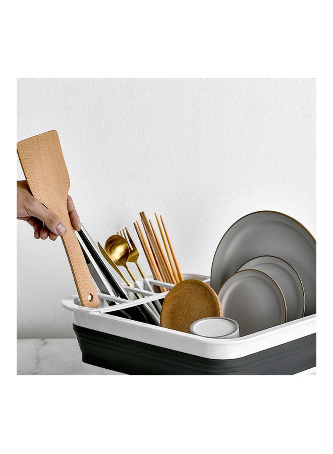 Generic Dish Drainer Collapsible Rack White/Black 320 x 360mm  - Image 4