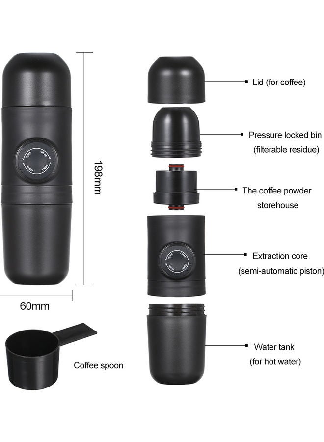 Manually Operated Portable Coffee Maker Black  - Image 2