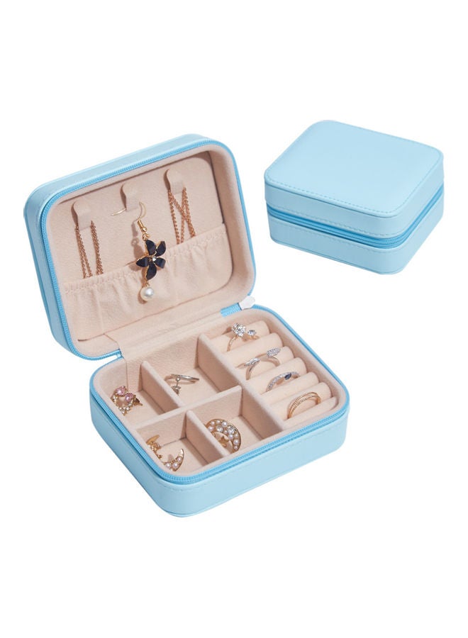 QiaoKai Leather Simple Jewelry Storage Box blue  - Image 1
