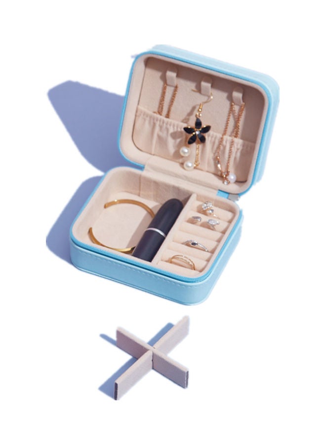 QiaoKai Leather Simple Jewelry Storage Box blue  - Image 2