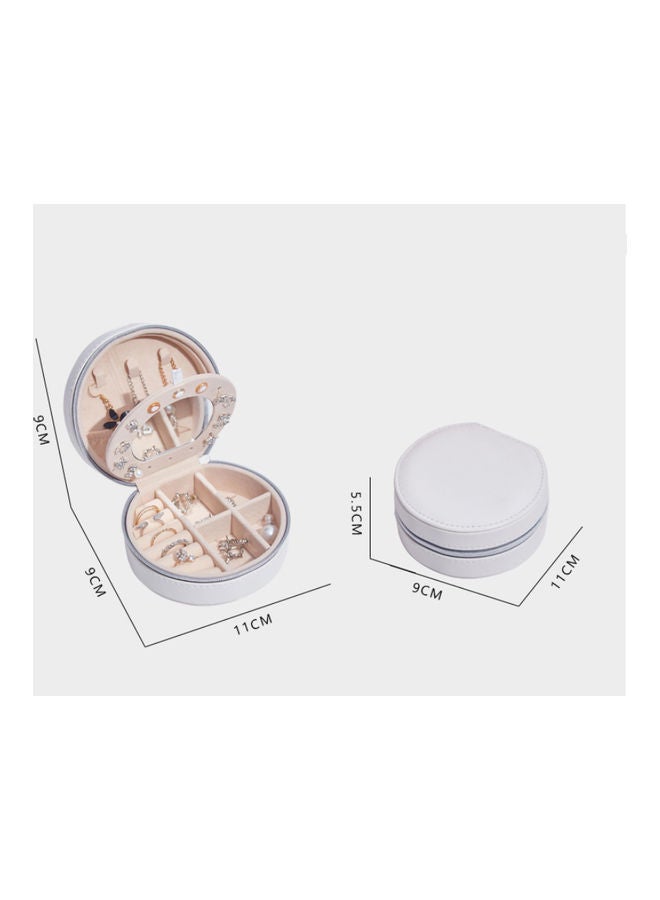 QiaoKai Leather Simple Jewelry Storage Box white  - Image 3