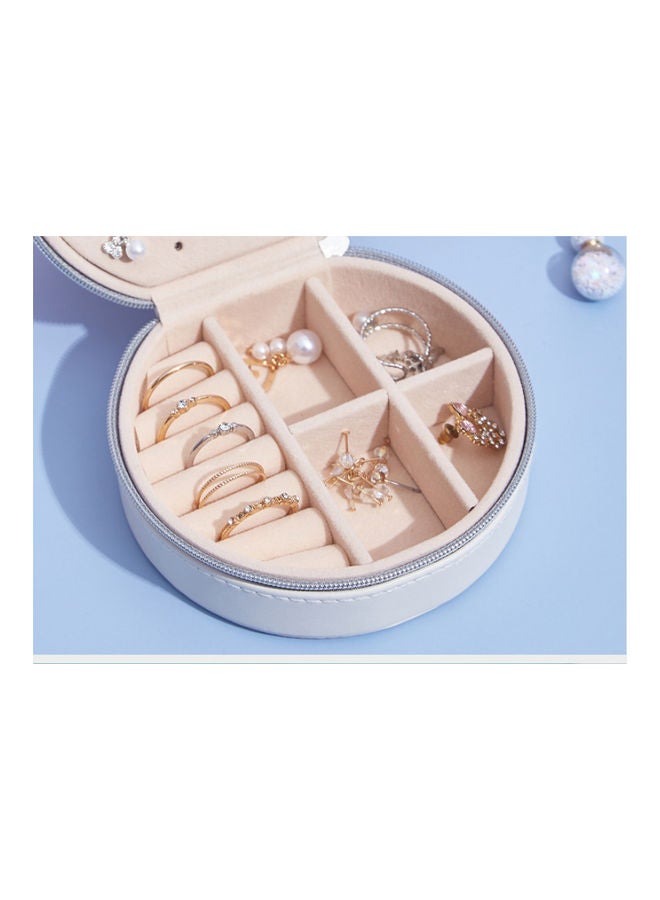 QiaoKai Leather Simple Jewelry Storage Box white  - Image 4