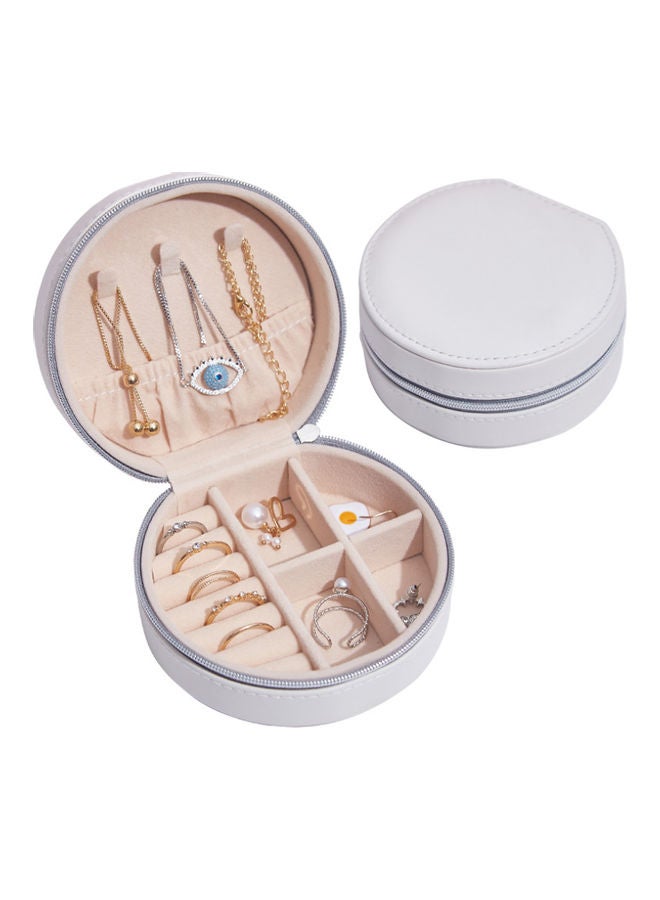 QiaoKai Leather Simple Jewelry Storage Box white  - Image 1