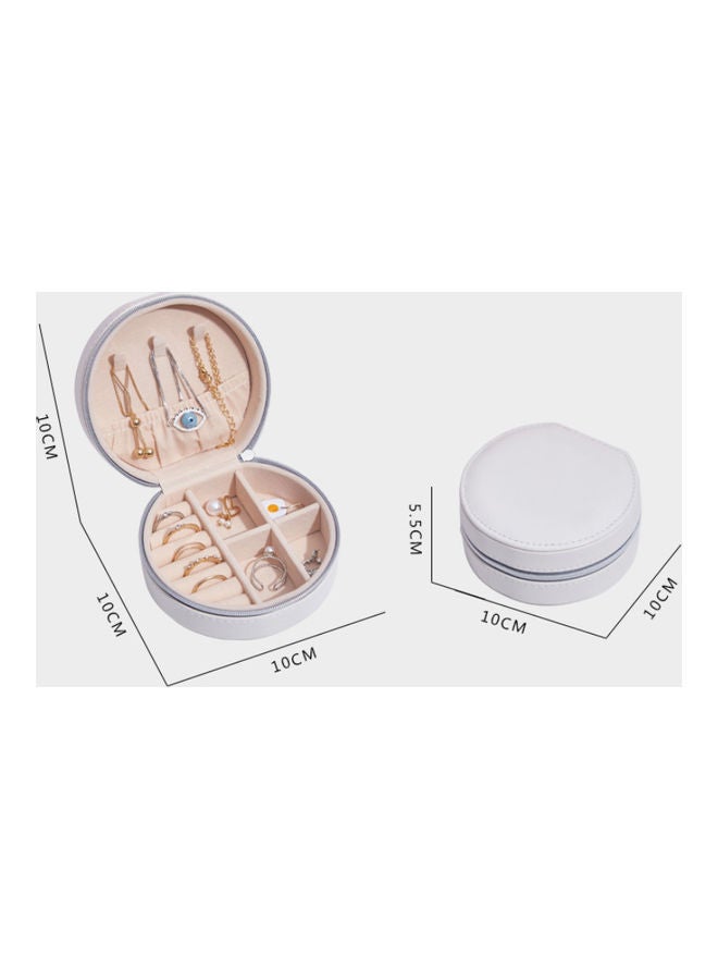 QiaoKai Leather Simple Jewelry Storage Box white  - Image 2