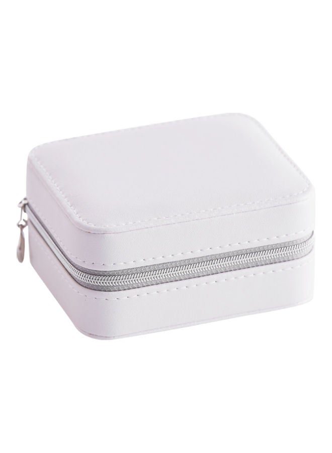 QiaoKai Leather Simple Jewelry Storage Box white  - Image 1
