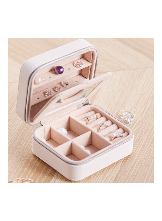 QiaoKai Leather Simple Jewelry Storage Box white  - Image 2