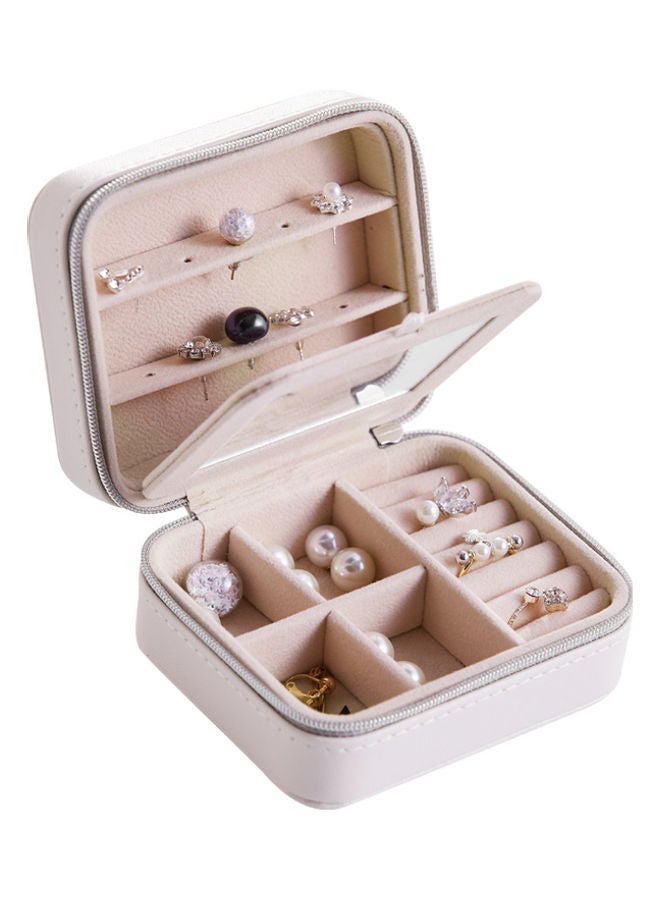 QiaoKai Leather Simple Jewelry Storage Box white  - Image 3