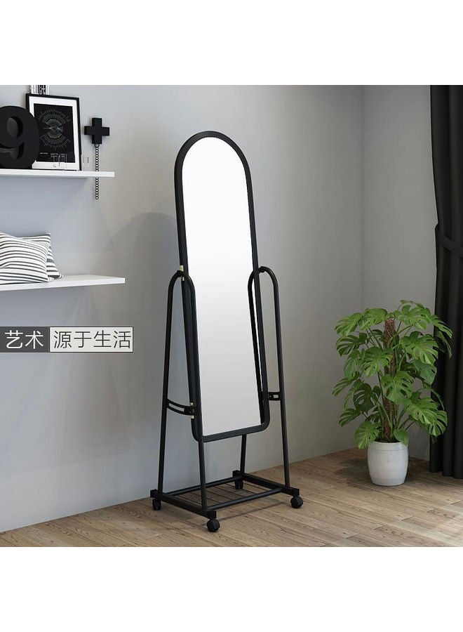 Standing Mirror with Holder and Castor Black 123 x 45 x 66cm - v1612331660/N43091844A_2