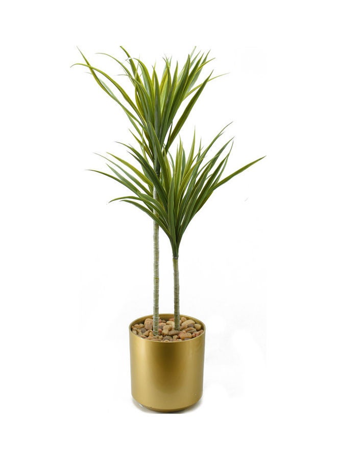 DRAMA HOME Decorative Artificial Plant Green/Gold  - Image 1