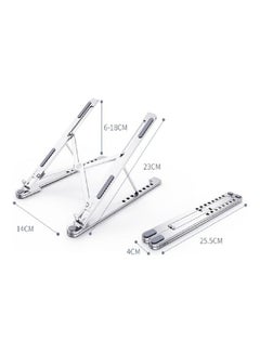 Portable Laptop Stand 25.5 x 4 x 0.8cm Silver - v1612332254/N43644742A_6