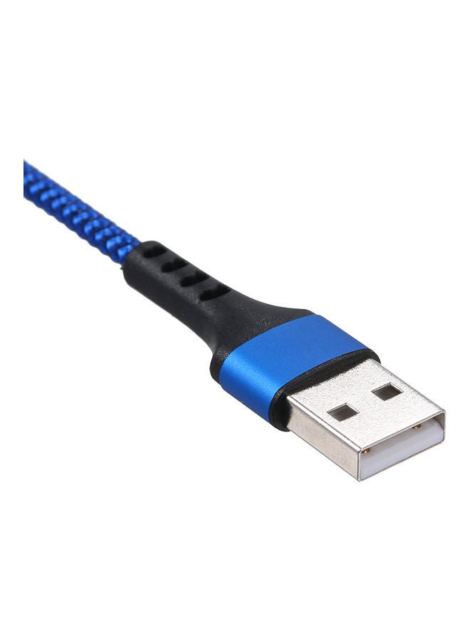 كابل شحن 3 في 1 بمنفذ USB مايكرو نوع C بديل للإضاءة أزرق - Image 3