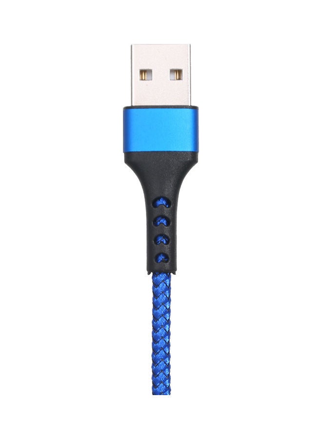 كابل شحن 3 في 1 بمنفذ USB مايكرو نوع C بديل للإضاءة أزرق - Image 5