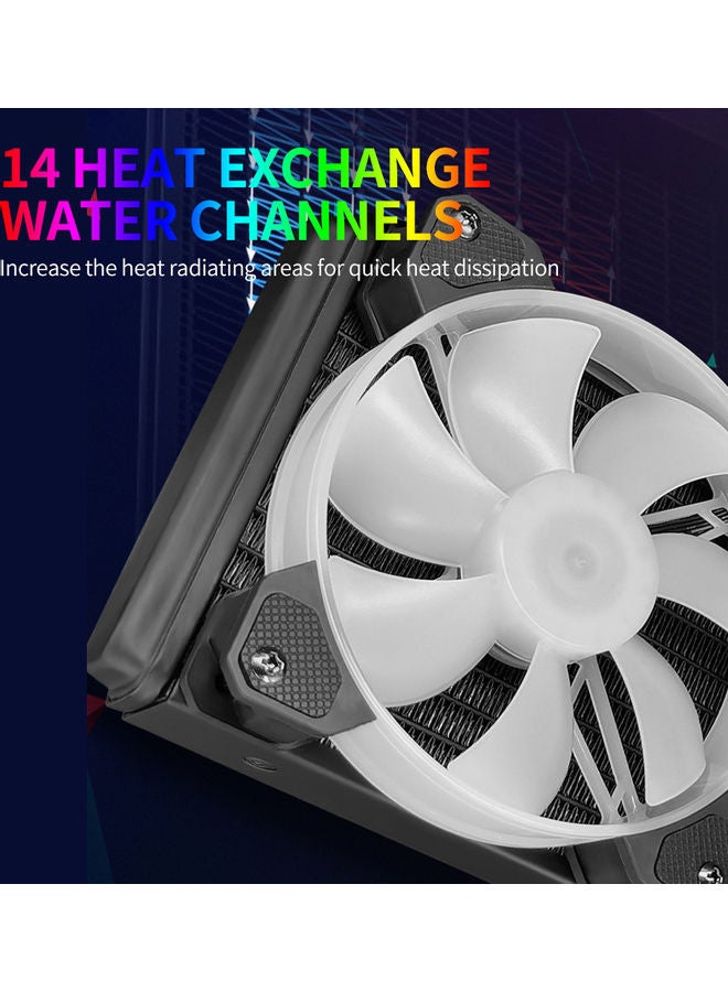 PC Case Water Cooler with RGB 120 mm Quiet Fan Black - Image 2