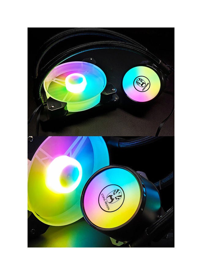 PC Case Water Cooler with RGB 120 mm Quiet Fan Black - Image 3