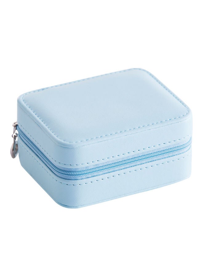 QiaoKai Leather Simple Jewelry Storage Box blue  - Image 1