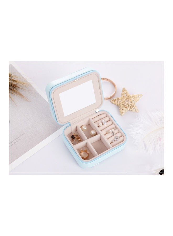 QiaoKai Leather Simple Jewelry Storage Box blue  - Image 2