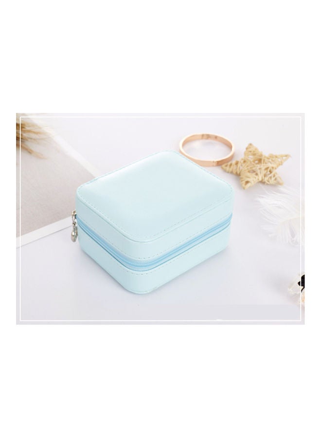 QiaoKai Leather Simple Jewelry Storage Box blue  - Image 5