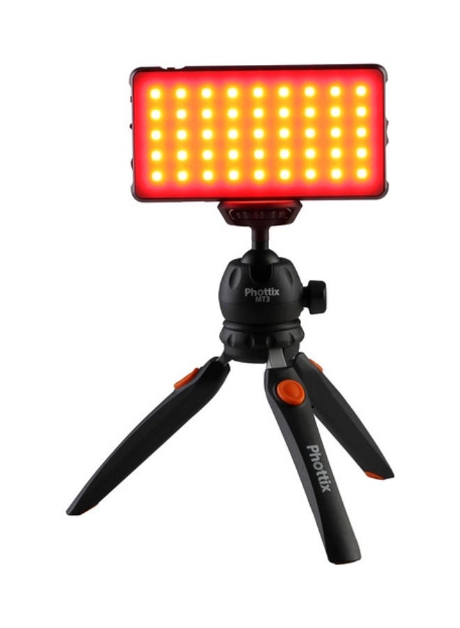 Phottix - M200R RGB LED On-Camera Light Panel With USB Power Bank Black - Image 1