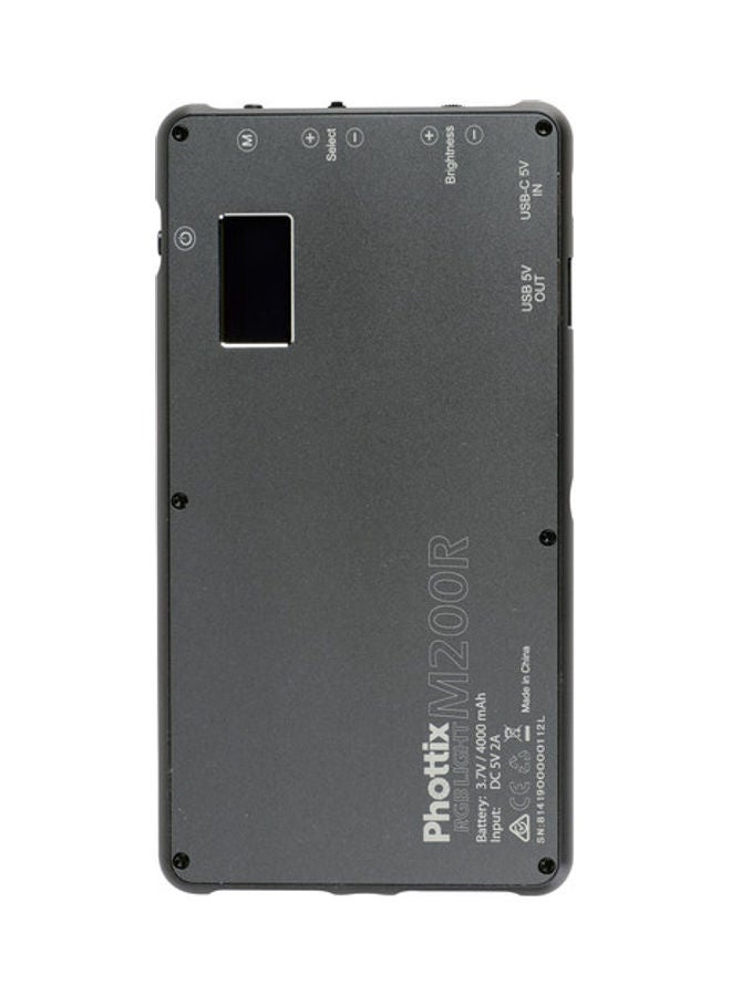 Phottix - M200R RGB LED On-Camera Light Panel With USB Power Bank Black - Image 1