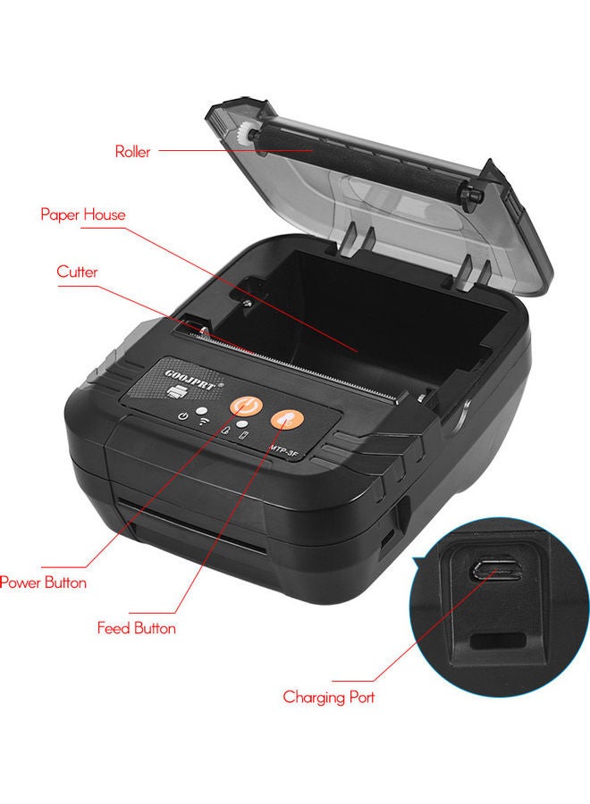GOOJPRT Portable Mini Wireless Thermal Receipt Printer Black - Image 2