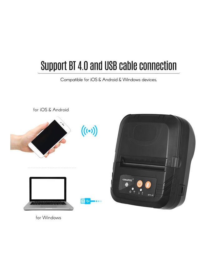 GOOJPRT Portable Mini Wireless Thermal Receipt Printer Black - Image 3