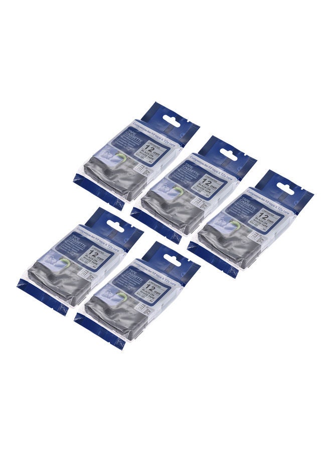 5-Piece Laminated Label Tape White  - Image 3