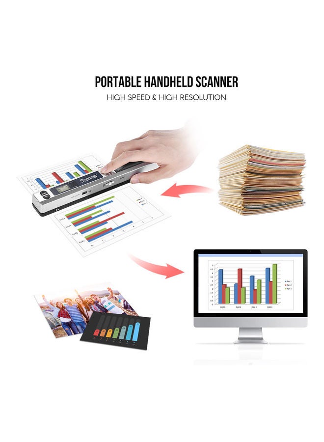 Portable Handheld Wand Wireless Scanner Silver  - Image 5