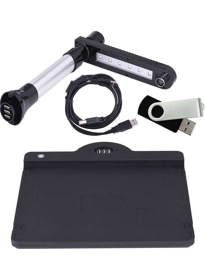 Adjustable HD High Speed USB Book Image Document Camera Scanner Dual Lens Black/Silver  - Image 3