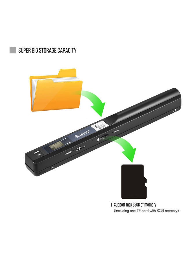 Portable Handheld Wand Wireless Scanner Black  - Image 2