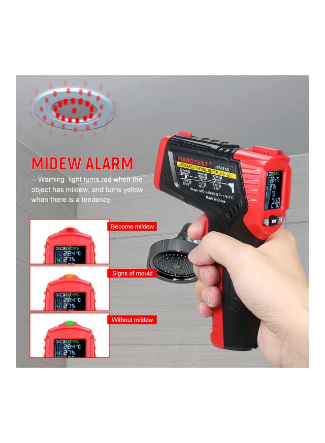 Non-Contact Infrared Thermometer Red/Black  - Image 3