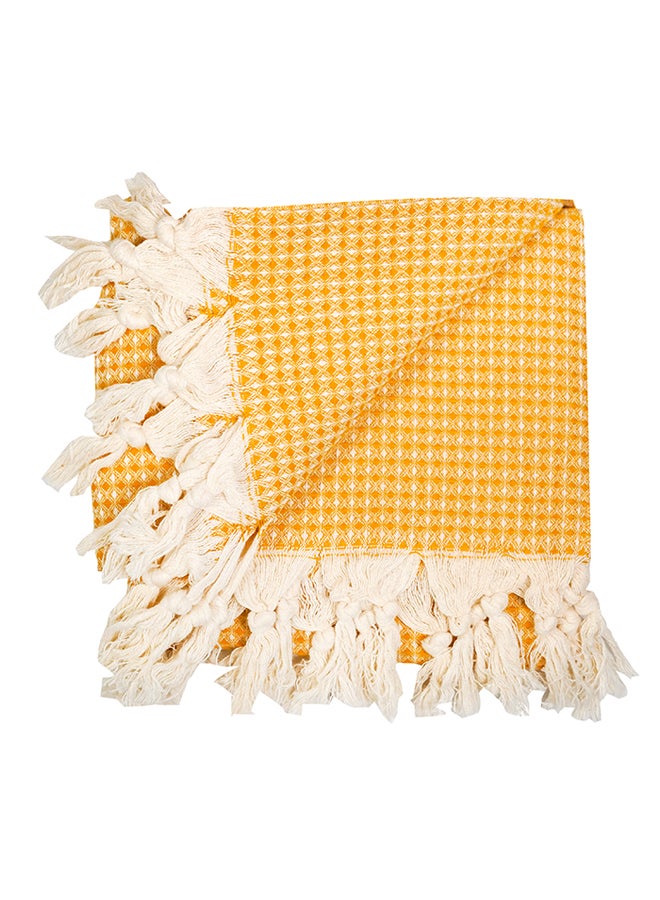 LAISLABONITA Turkish Peshtemal Towel Yellow/Beige 180 x 90cm  - Image 1