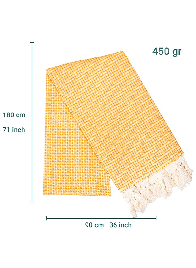LAISLABONITA Turkish Peshtemal Towel Yellow/Beige 180 x 90cm  - Image 3