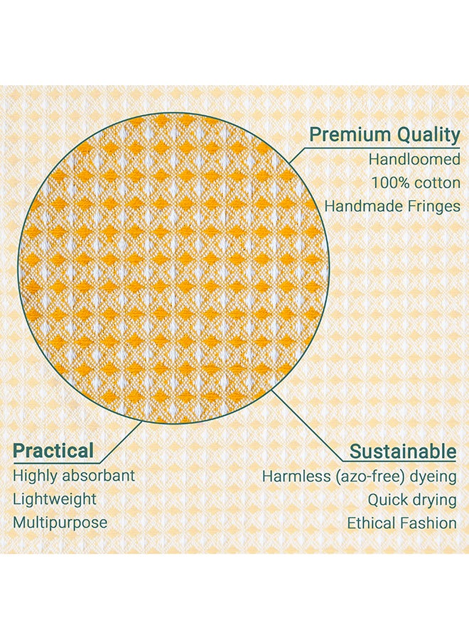 LAISLABONITA Turkish Peshtemal Towel Yellow/Beige 180 x 90cm  - Image 4