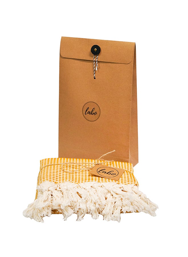 LAISLABONITA Turkish Peshtemal Towel Yellow/Beige 180 x 90cm  - Image 5